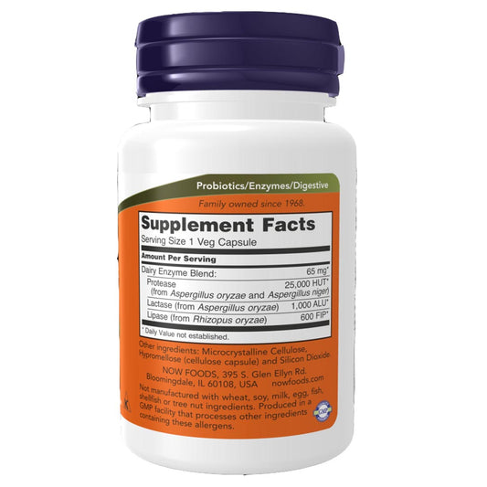 NOW Dairy Digest Complete Supplement Facts