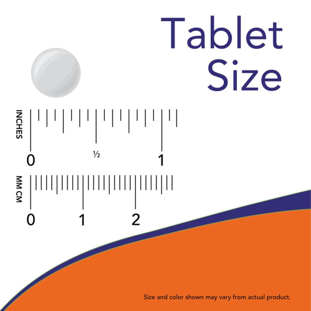 NOW Folic Acid 800mcg Tablet Size