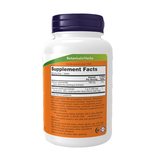 NOW Garcinia 1000mg Supplement Facts