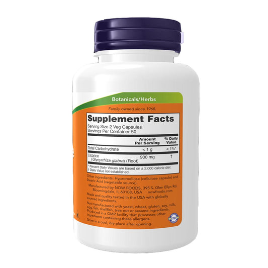 NOW Licorice Root 450mg Supplement Facts