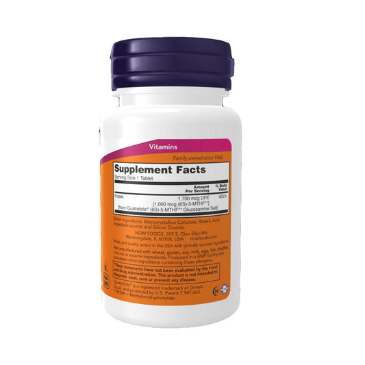 NOW Methyl Folate 1000mcg Supplement Facts