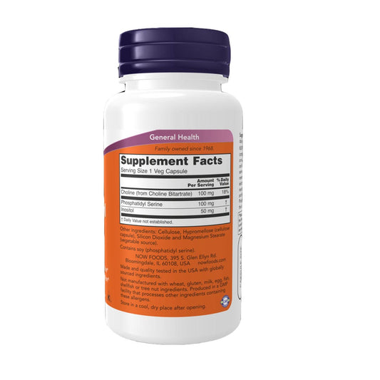NOW Phosphatidyl Serine 100mg 60 Ct Facts