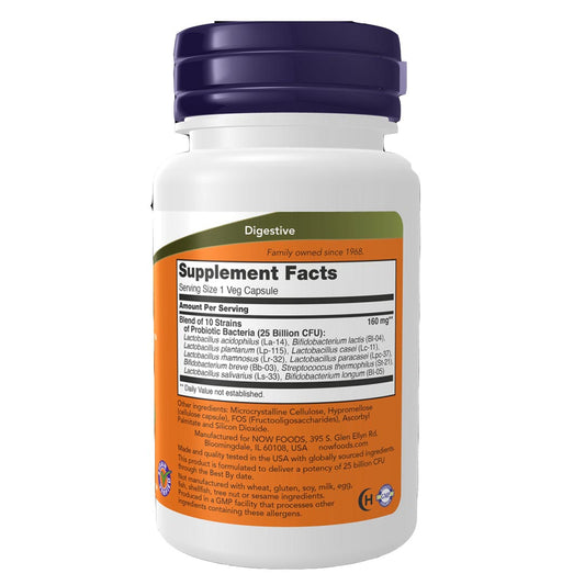 NOW Probiotic-10 25 Billion Supplement Facts
