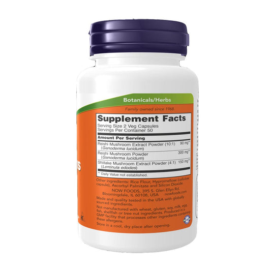 NOW Rei-Shi Mushrooms 270mg Supplement Facts