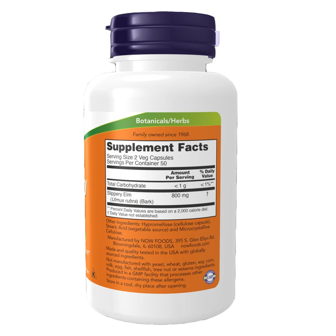 NOW Slippery Elm 400mg, 100 Ct