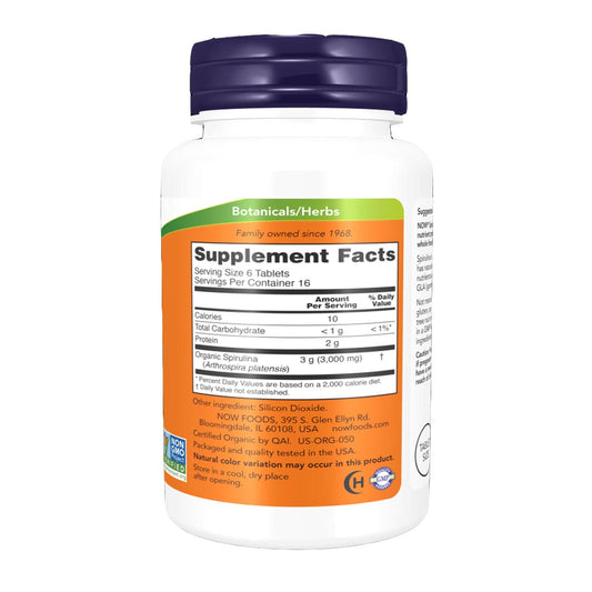 NOW Spirulina 500mg, 100 Ct