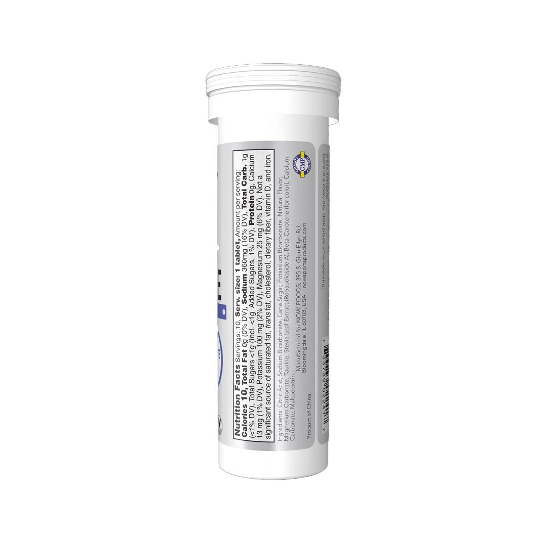 NOW Sports Effer-Hydrate Effervescent Tablets (Lemon Lime) Nutrition Facts