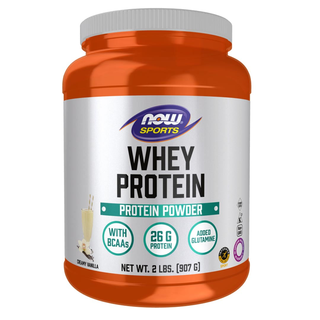 NOW Sports Whey Protein Creamy Vanilla Powder, 907g