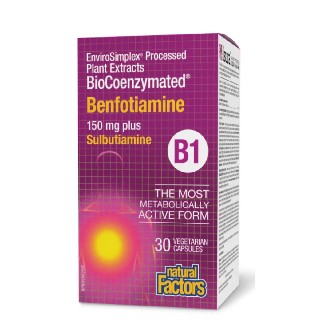 Natural Factors BioCoenzymated Benfotiamine B1 plus Sulbutiamine, 30 Ct