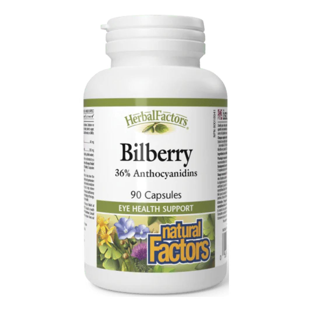 Natural Factors Bilberry Extract, 90 Ct