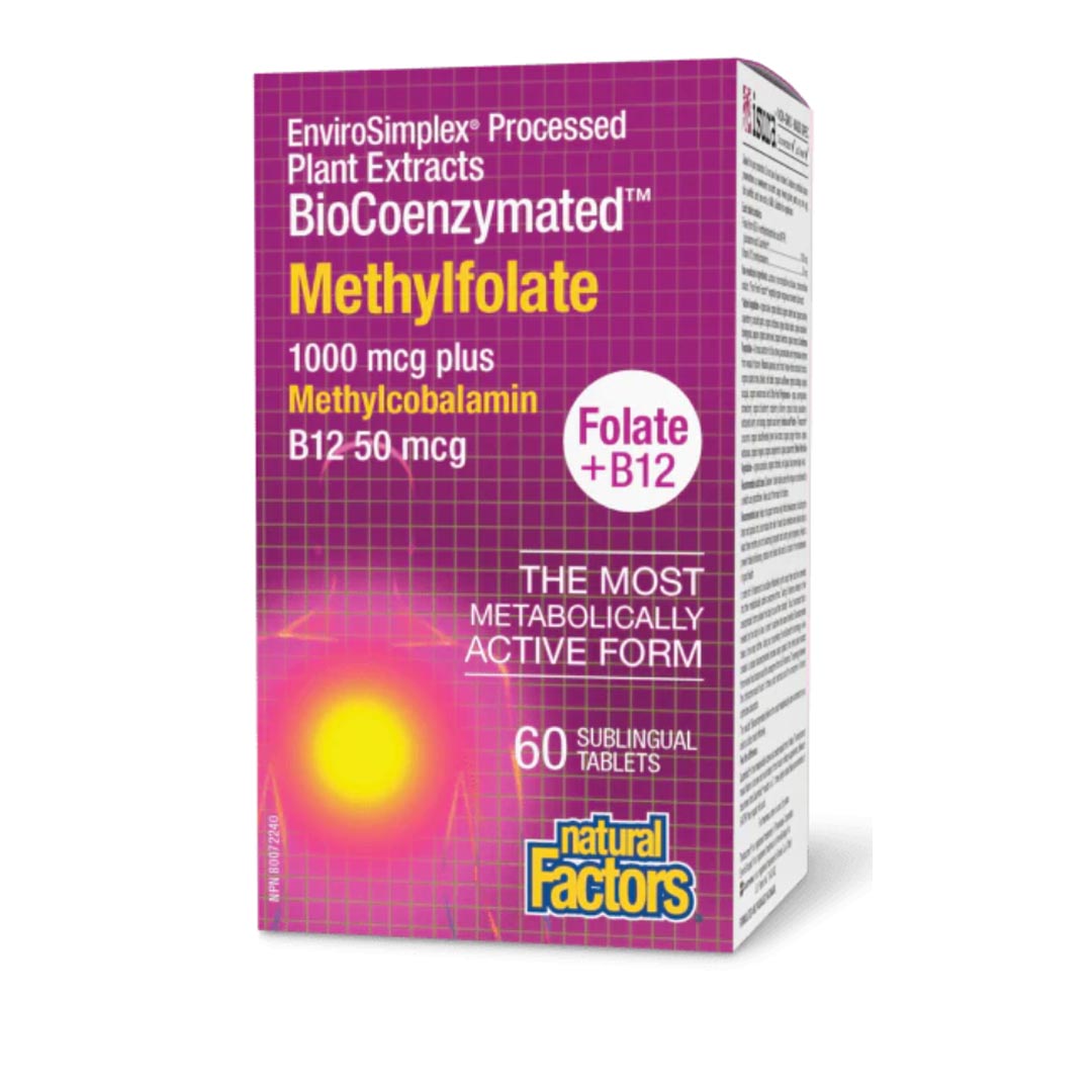 Natural Factors BioCoenzymated Methylfolate Folate + B12 1000/50 mcg, 60 Ct