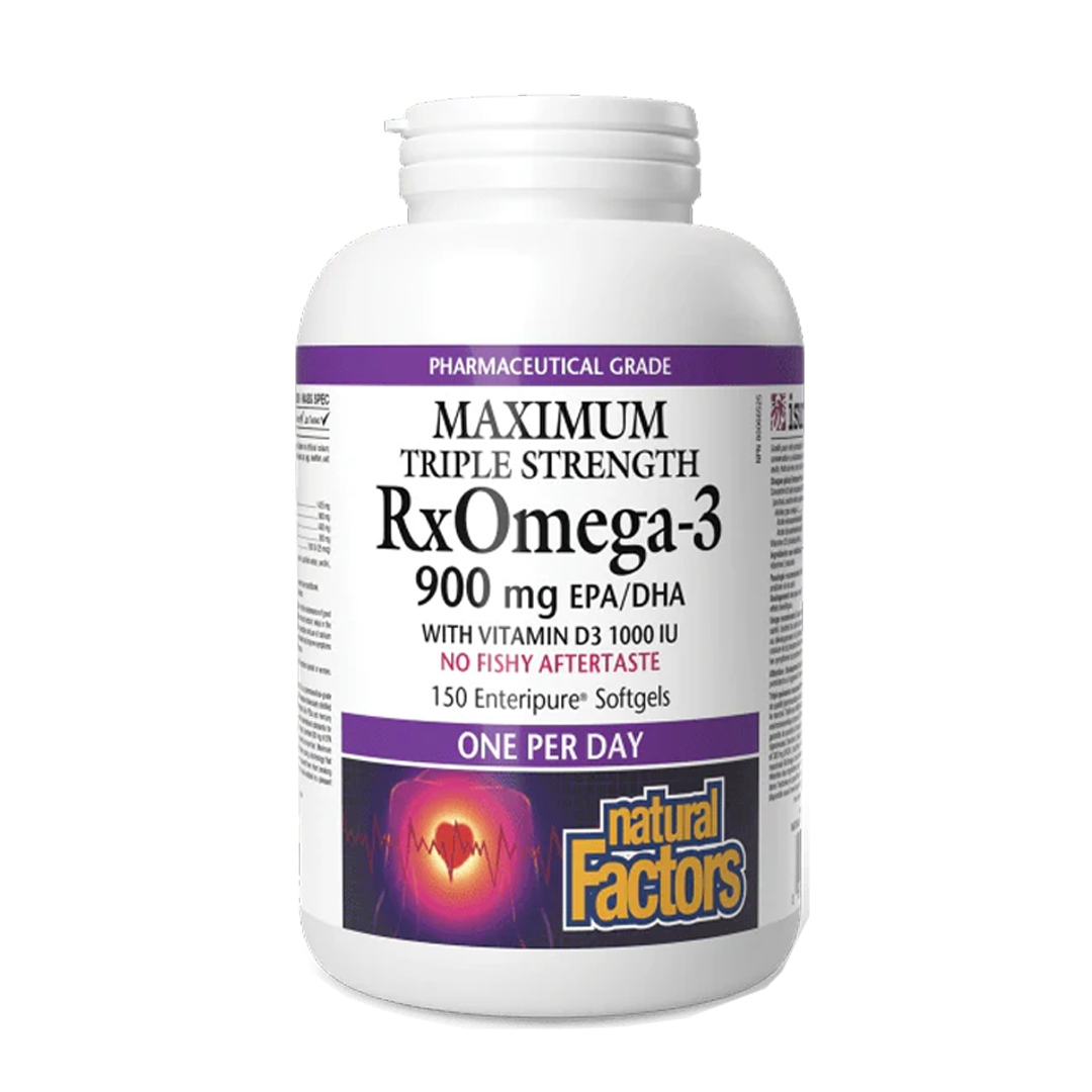 Natural Factors Maximum Triple Strength RxOmega-3 with Vitamin D3