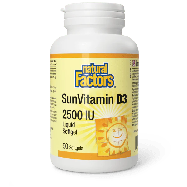 Natural Factors SunVitamin Vitamin D3 Softgels 2500IU