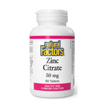 Natural Factors Zinc Citrate 50mg, 90 Ct