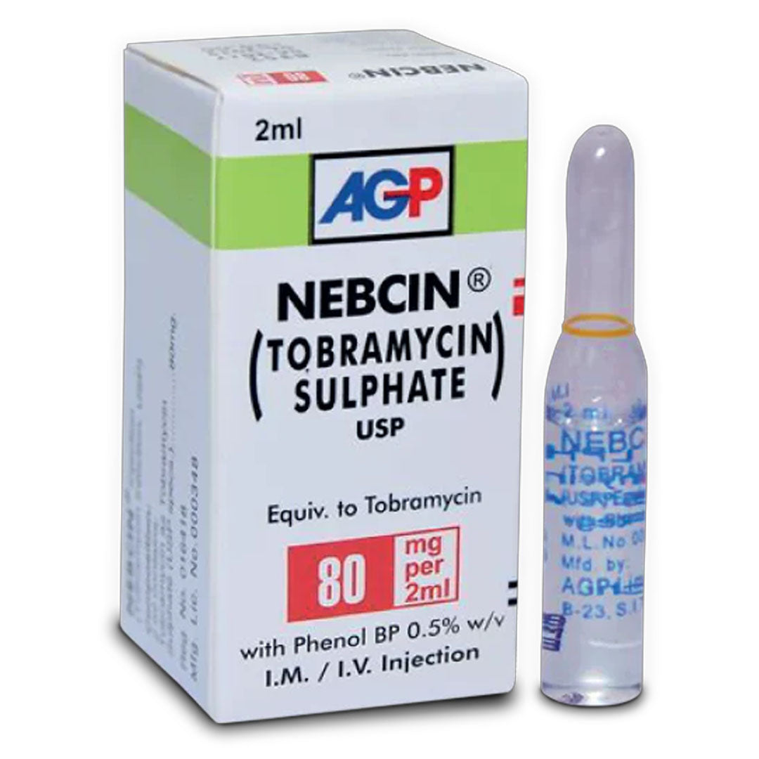 Nebcin (Tobramycin Sulphate) Injection 80 mg, 1 Ct - AGP