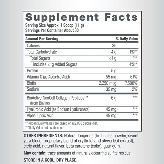 NeoCell Collagen Beauty Infusion with Hyaluronic Acid + Biotin Tangerine Twist Flavor