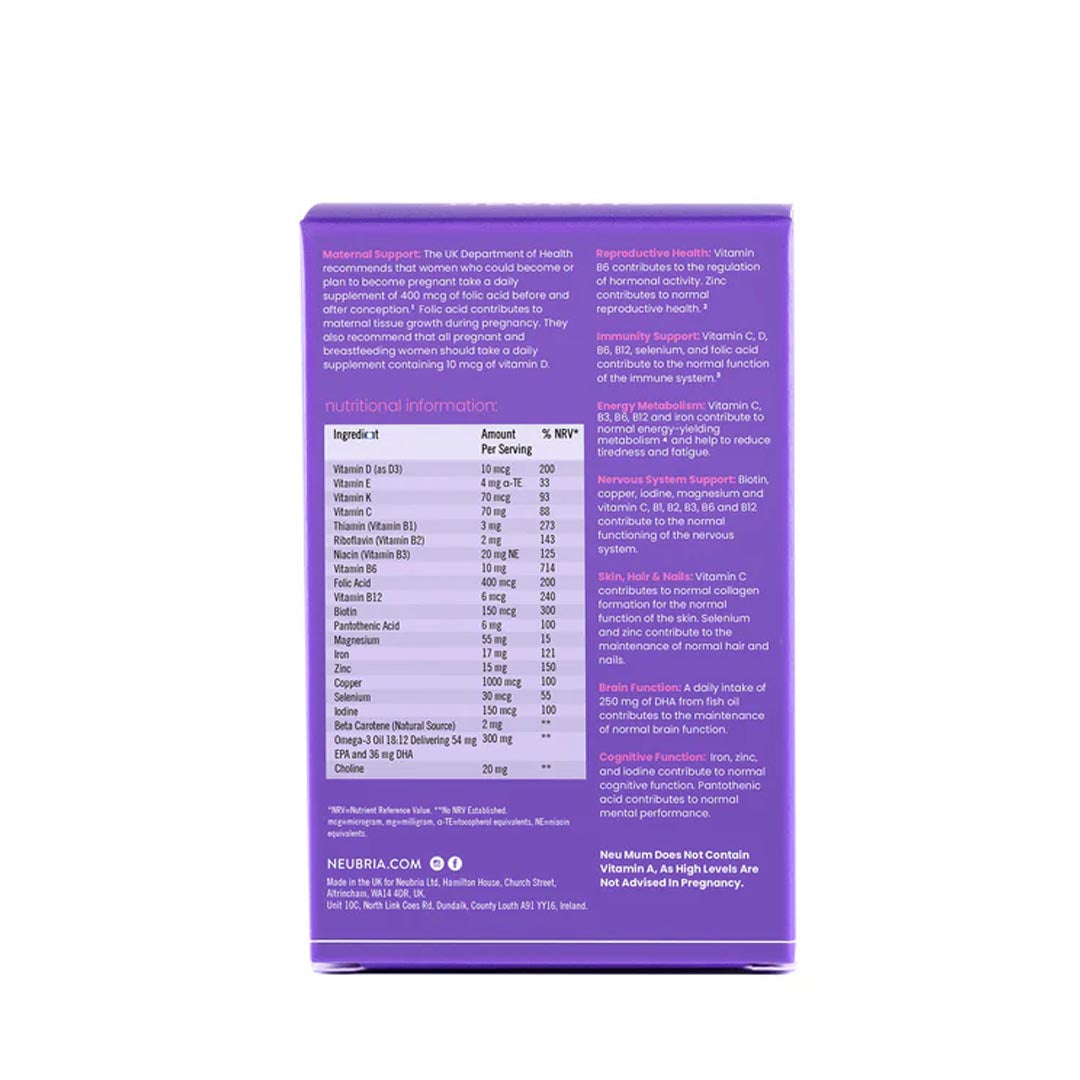 Neubria Neu Mum For Pregnancy, 30 Ct