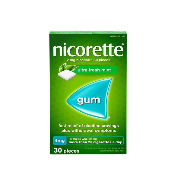 Nicorette Ultra Fresh Mint Gum 4mg, 30 Ct