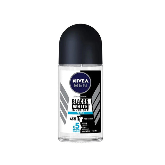 Nivea Men Black & White Invisible Fresh Roll-on Deodorant, 50ml