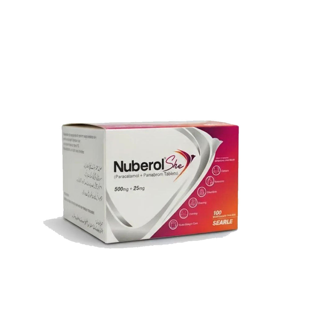 Nuberol She (Paracetamol+Pamabrom) 500mg+25mg, 100 Ct - Searle