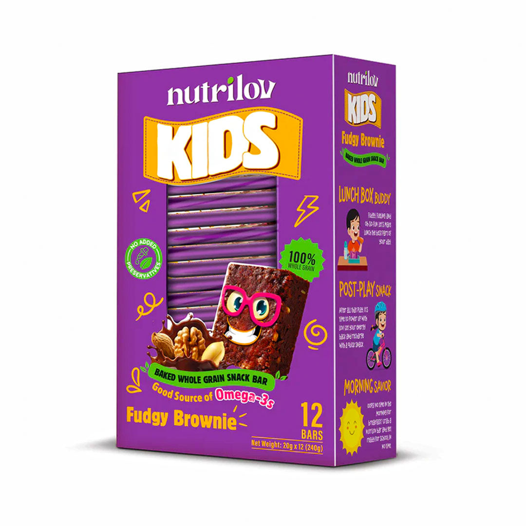 Nutrilov Kids Fudgy Brownie Bar, 12 Ct