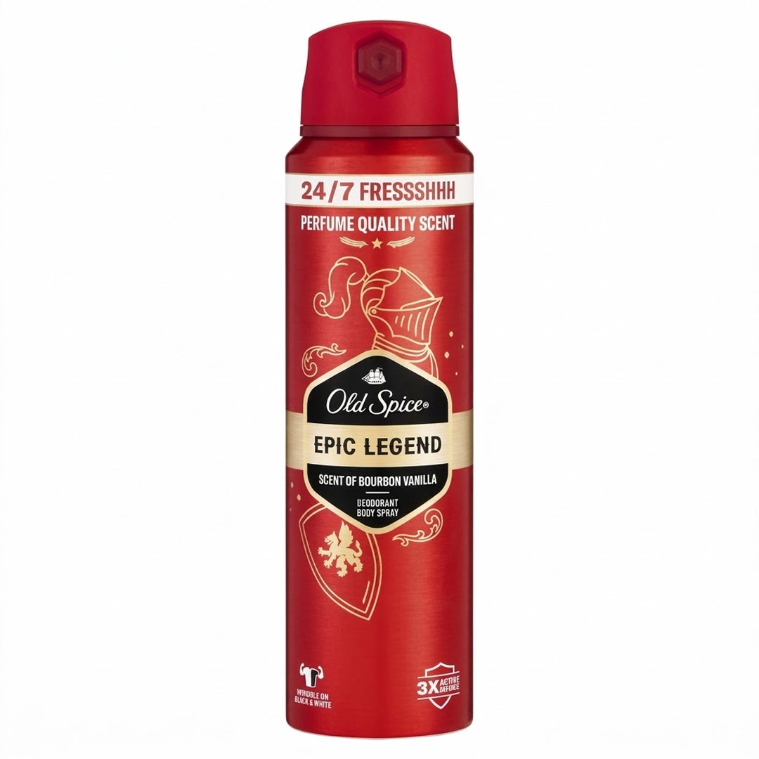 Old Spice Epic Legend Scent Of Bourbon Vanilla Deodorant Body Spray, 150 ml