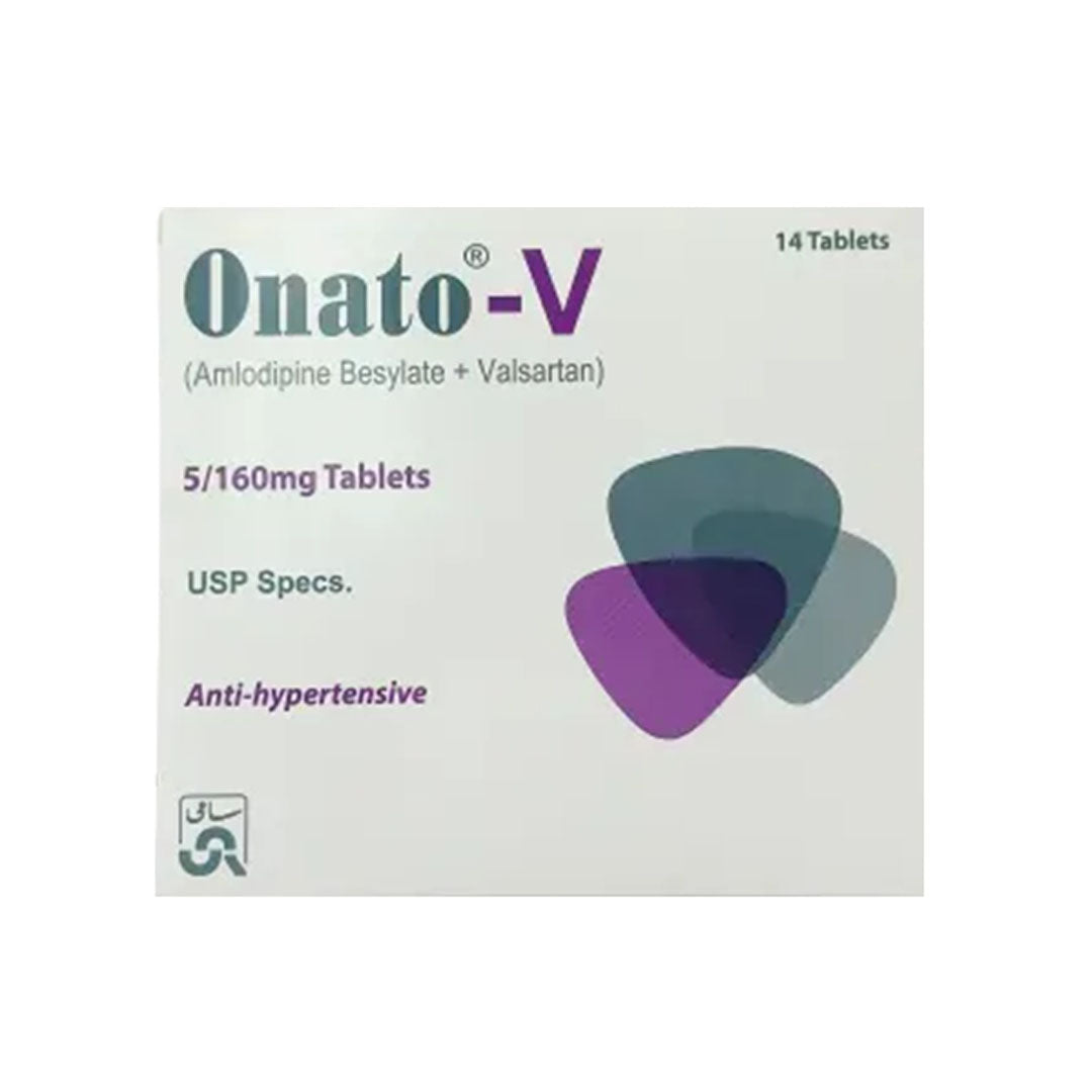 Onato-V (Amlodipine+Valsartan) 5mg+160mg, 14 Ct - Sami Pharma