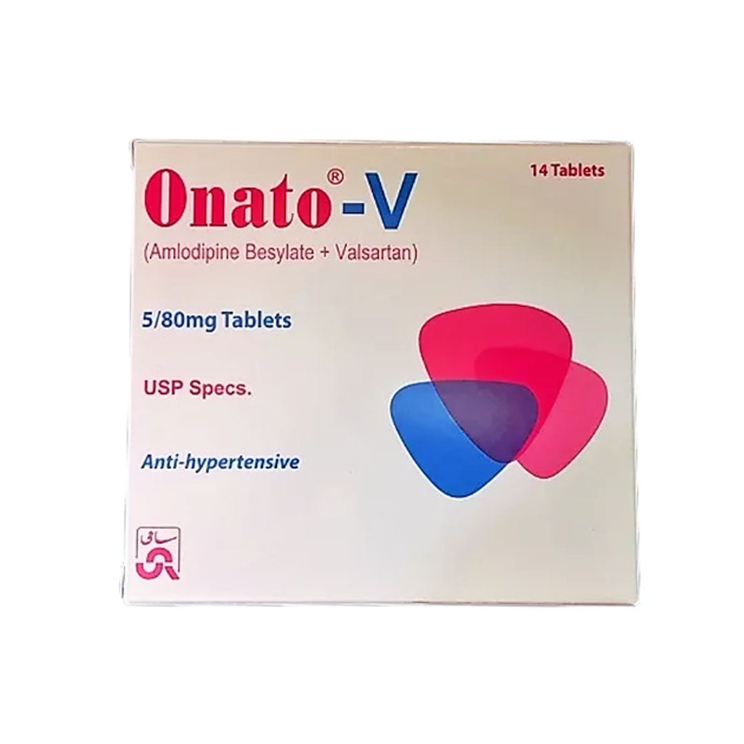 Onato-V (Amlodipine+Valsartan) 5mg+80mg, 14 Ct - Sami Pharma