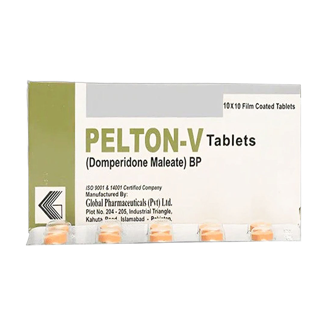 Pelton-V (Domperidone Maleate) Tablets, 100 Ct - Global Pharma