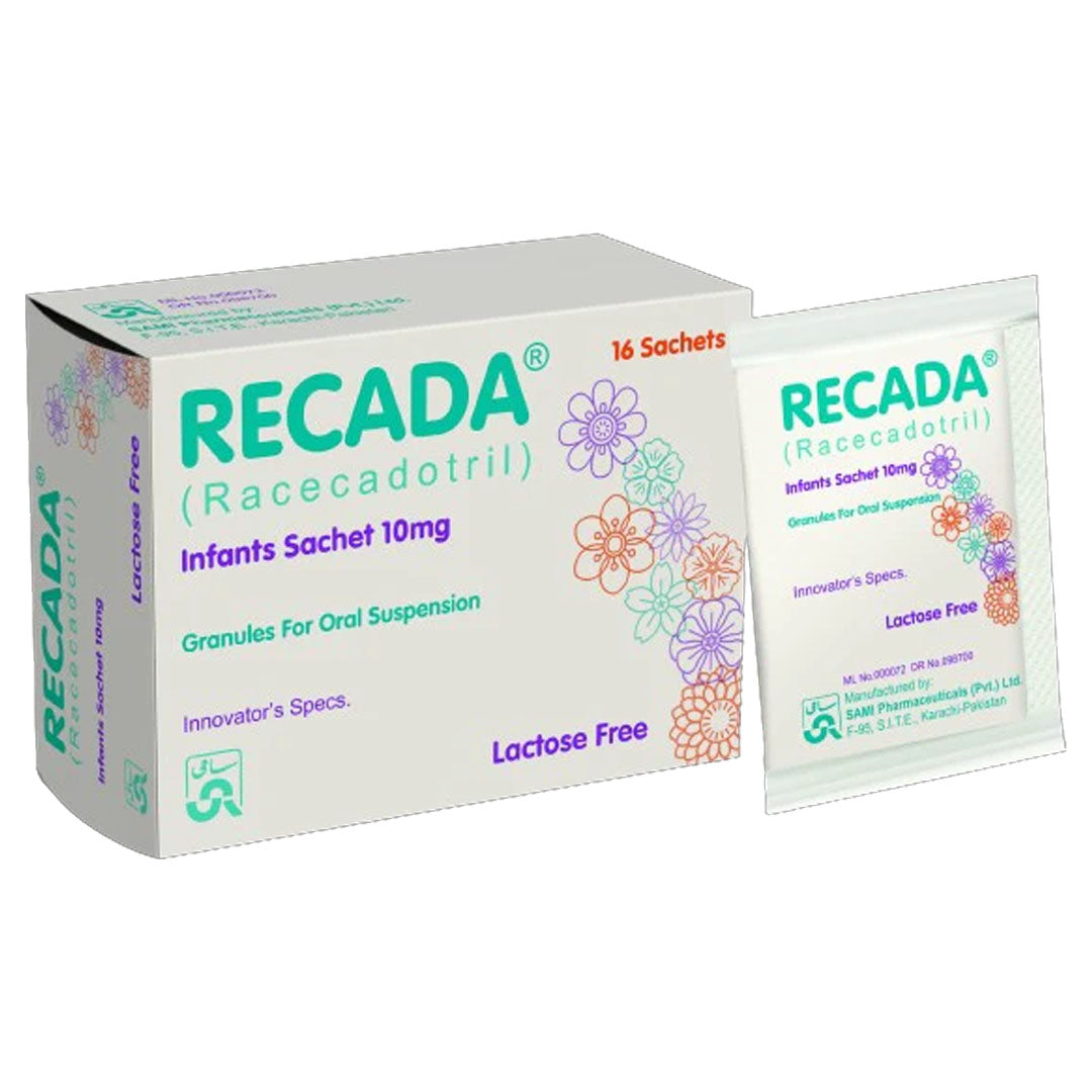Recada (Racecadotril) Infants Sachet 10mg, 16 Ct - Sami Pharma