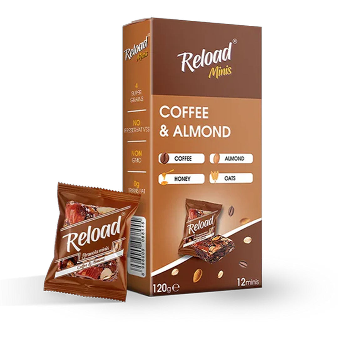Reload Minis Coffee & Almond Granola Bar 120g, 12 Ct