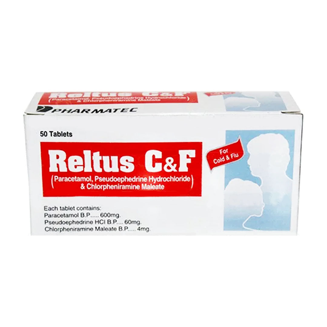 Reltus Cold & Flu Tablets, 50 Ct - Pharmatec