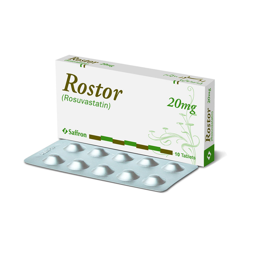 Saffron Rostor (Rosuvastatin) Tablets 20mg, 10 Ct