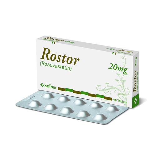 Saffron Rostor (Rosuvastatin) Tablets 20mg, 10 Ct