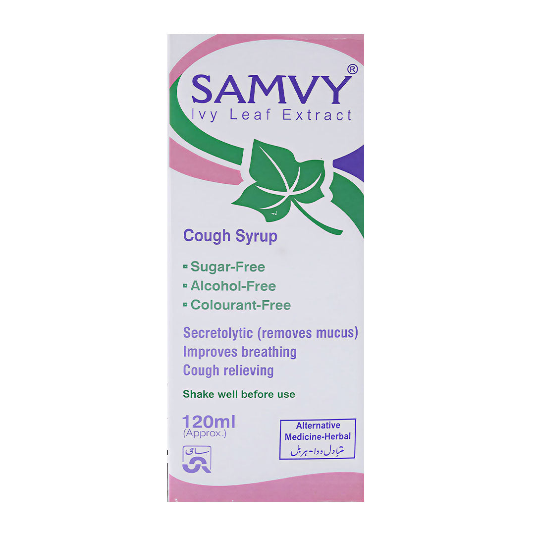 Samvy Ivy Leaf Extract Cough Syrup, 120 ml - Sami Pharma