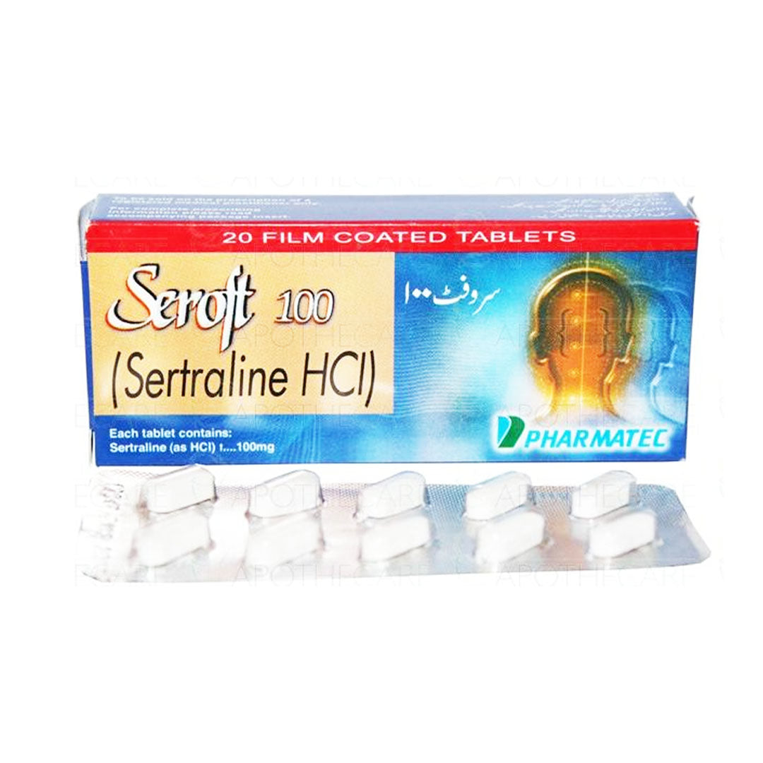 Seroft-100 Tablets, 20 Ct - Pharmatec