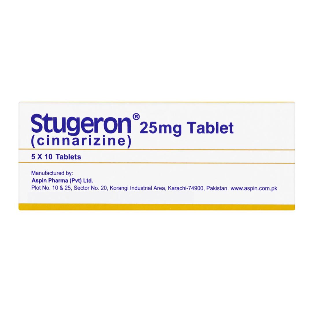 Stugeron 25mg, 50 Ct - Aspin Pharma