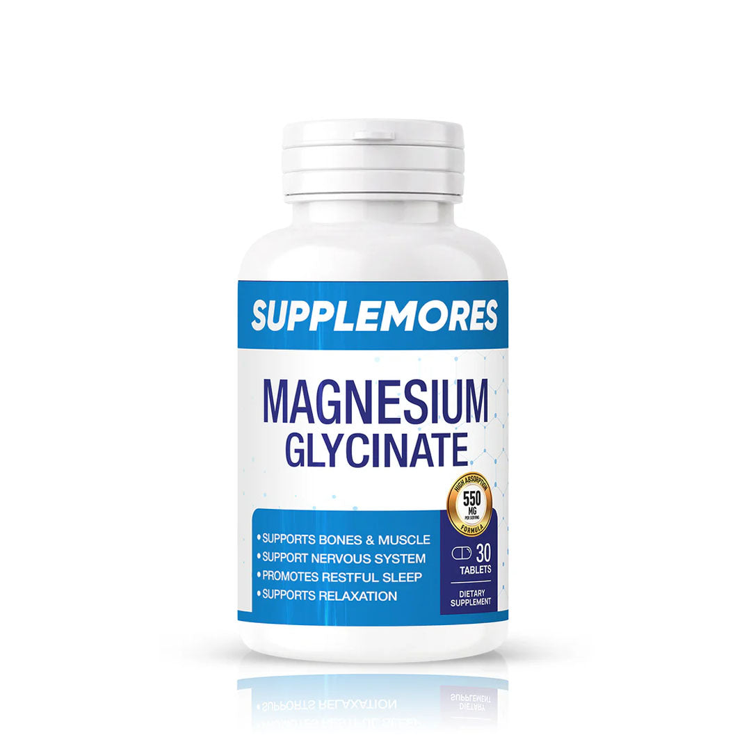 Supplemores Magnesium Glycinate 550 mg, 30 Ct