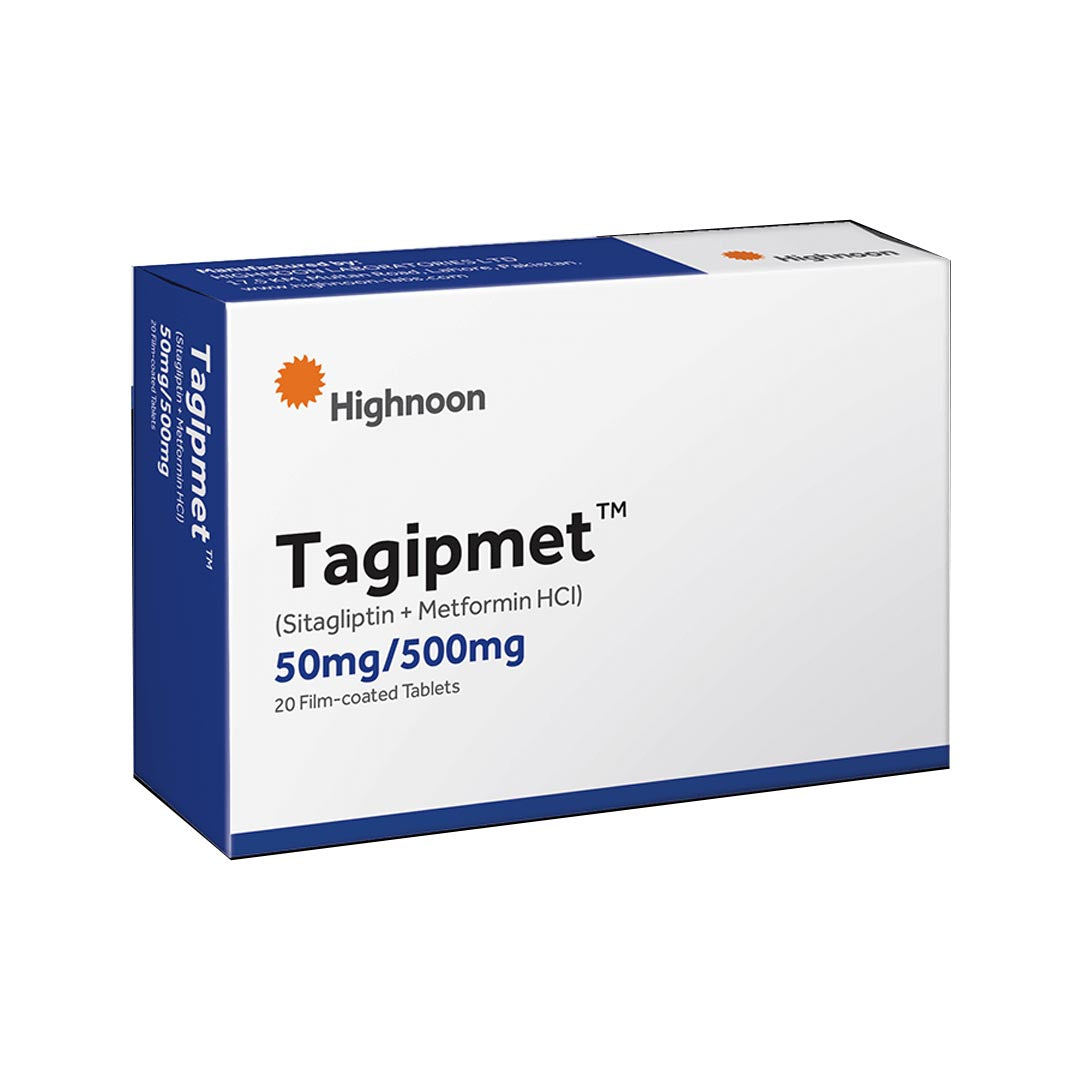 Tagipmet (Sitagliptin/Metformin) Tablets 50mg/500mg 20 Ct - Highnoon