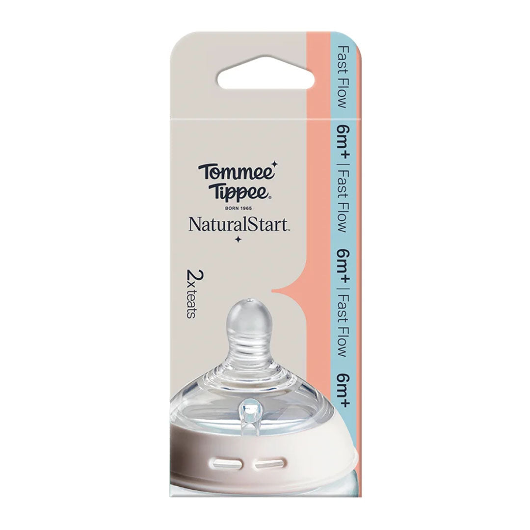 Tommee Tippee Natural Start Fast Flow Soft Teats 6m+ 2 Ct