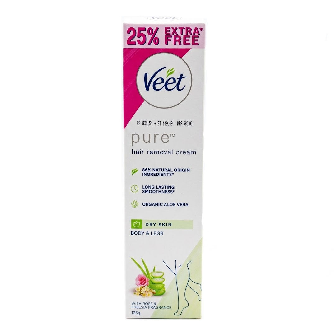 Veet Pure Hair Removal Cream With Rose & Freesia Fragrance For Dry Skin, 125g