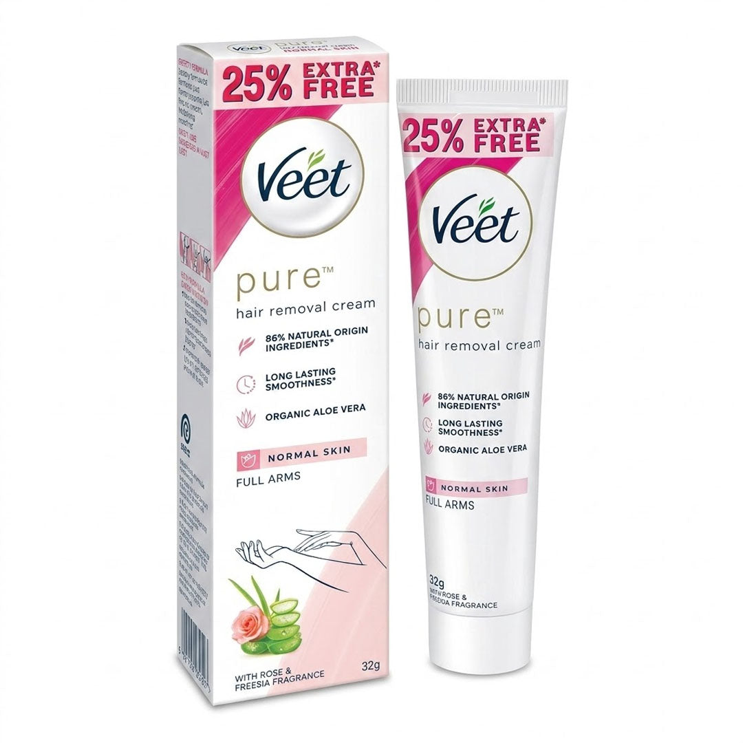 Veet Pure Hair Removal Cream for Normal Skin With Rose & Freesia Fragrance, 32g