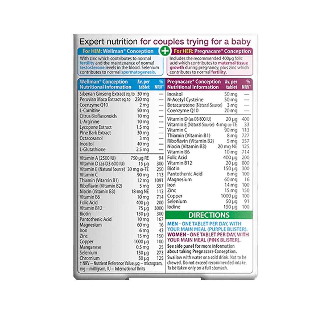 Vitabiotics Pregnacare Conception Him & Her, 60 Ct