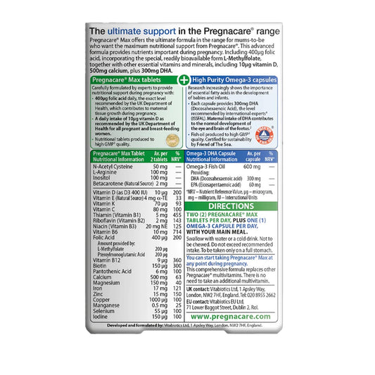 Vitabiotics Pregnacare Max, 84 Tablets+Capsules