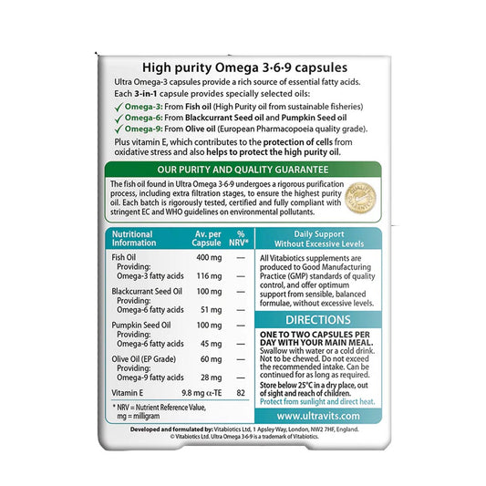 Vitabiotics Ultra Omega 3-6-9, 60 Ct