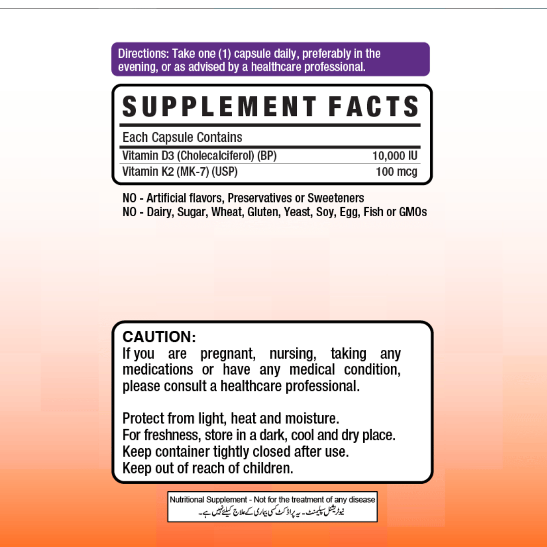 Get Alyve Vitamin D3(10,000 IU) + K2 MK7, 30 Ct