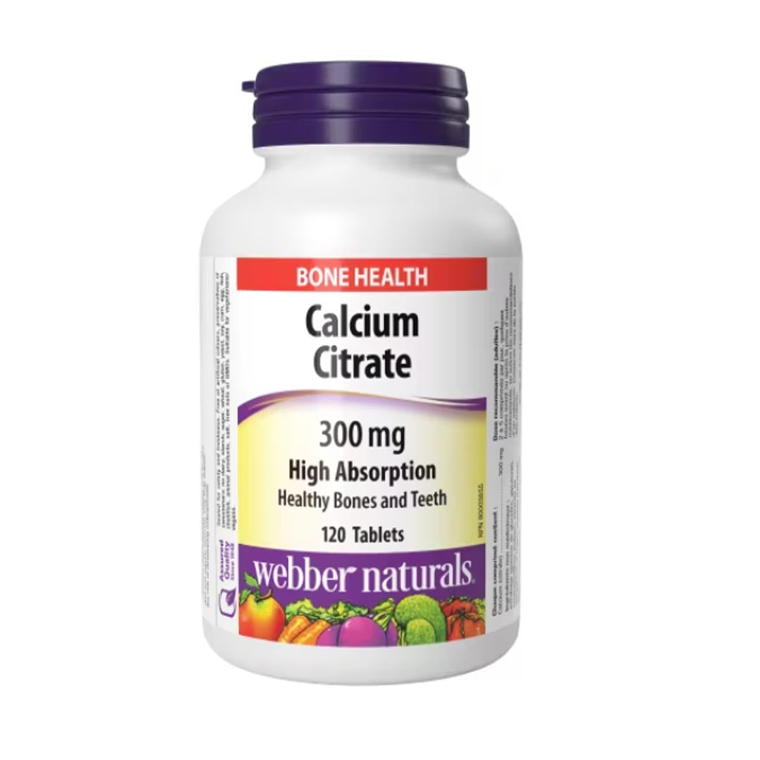 Webber Naturals Calcium Citrate 300mg, 120Ct
