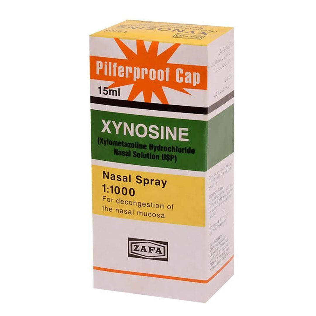 Xynosine 0.1% (Xylometazoline Hydrochloride) Nasal Spray, 15 ml - Zafa