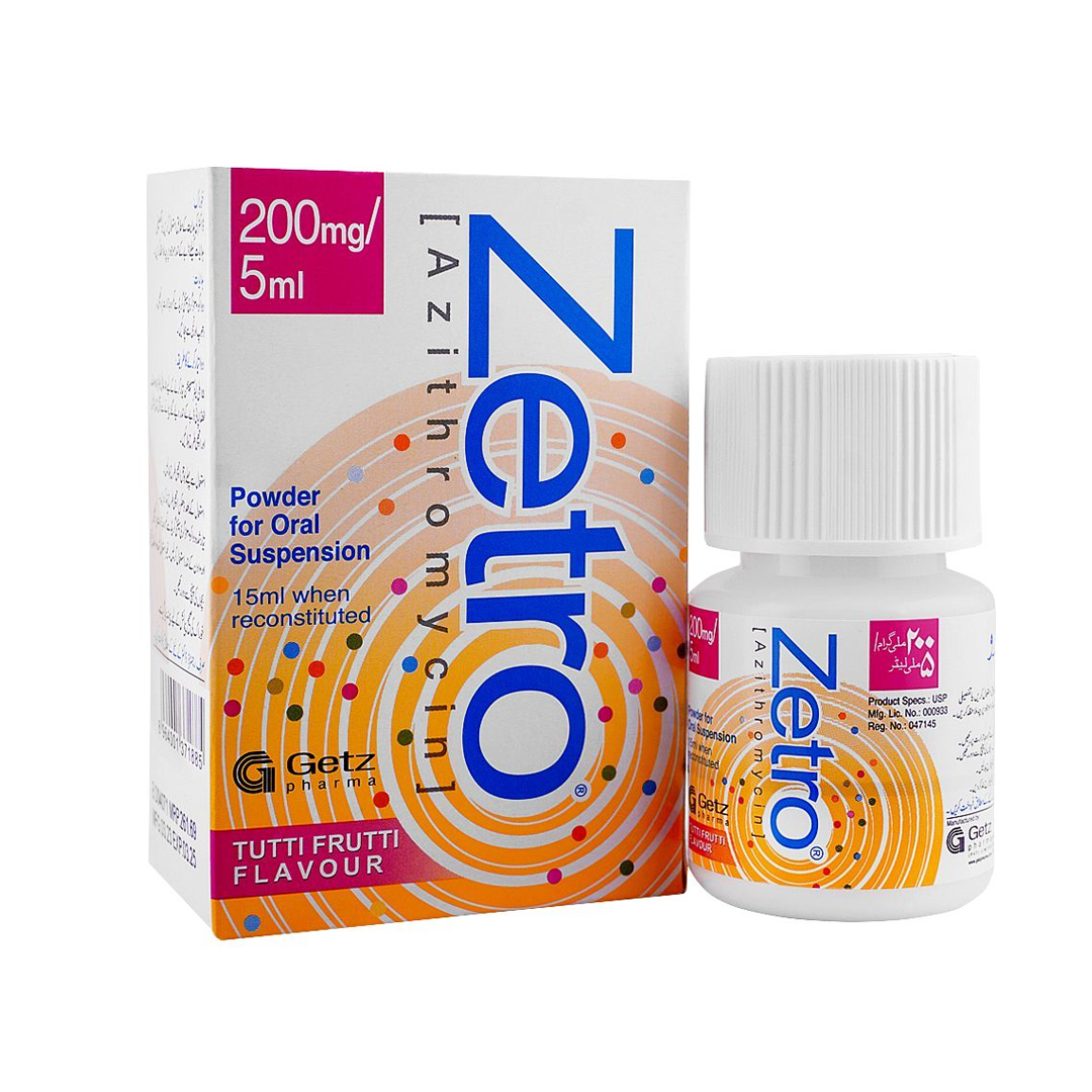 Zetro Oral Suspension 200mg/5ml, 1 Ct - Getz Pharma
