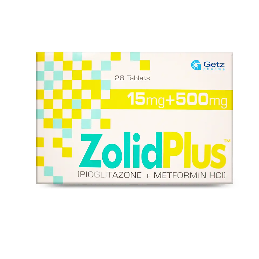 Zolid Plus (Pioglitazone/Metformin) Tablet 15/500mg, 28 Ct - Getz Pharma
